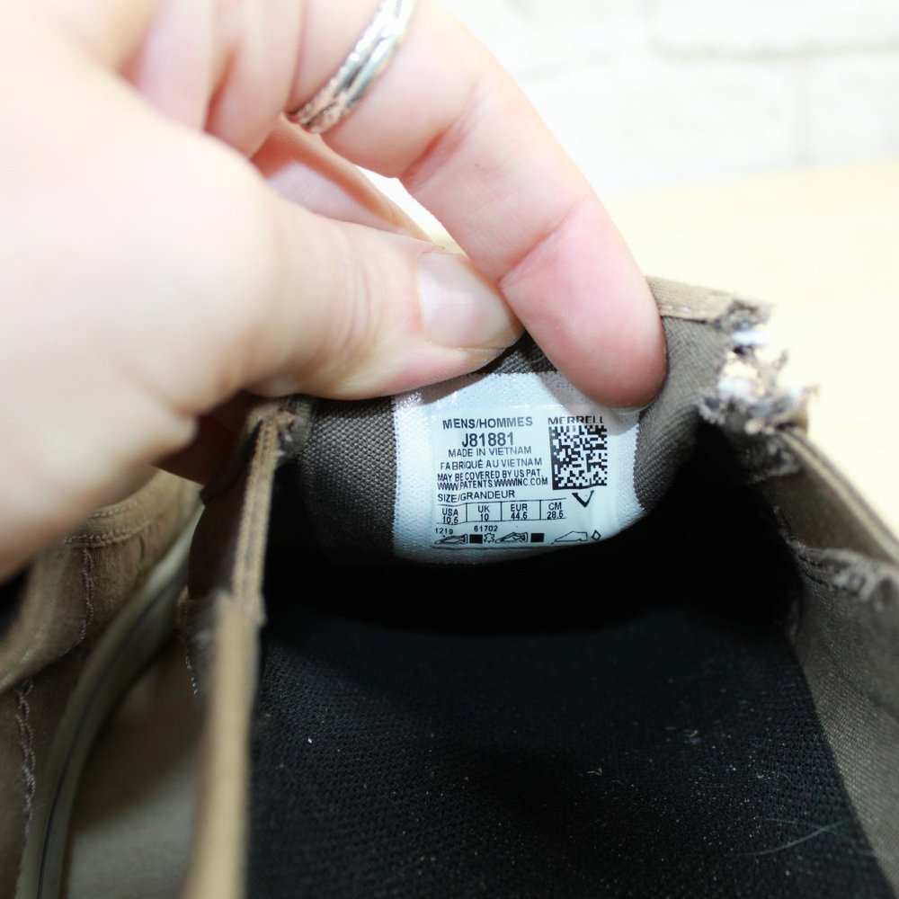 Merrell Primer Laceless Vent Boulder Brown Canvas Suede Sneaker US 10.5 - Picture 7 of 10